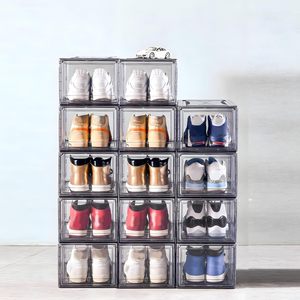 Classic Transparent Stackable Magnetic Side Opening Large <b>Storage</b> Box Thickened <b>Container</b> for Shoes Toys Side Opening - Product Image 5