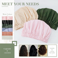 Bonnet de douche réutilisable pour femmes, grand bonnet de douche imperméable lavable à bande élastique chapeau de bain pour cheveux longs, tresses (rose)