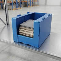 Boîte de rangement pliable en plastique ondulé PP Coroplast pour chaussettes et vêtements, bac de tri empilable en corflute pour usine
