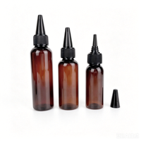 Bouchon compte-gouttes noir de 18 mm, 20 mm, 24 mm, 28 mm avec embout pointu anti-déversement pour flacons de traitement capillaire, d'huile, de colle ou de peinture
