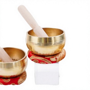 ขันทองเหลืองสไตล์โบราณ ทำด้วยมือ สำหรับทำสมาธิ บำบัดด้วยเสียง ดีไซน์แบบทิเบต เครื่องดนตรีตกแต่งเพื่อจิตวิญญาณ - Product Image 3