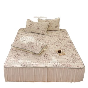 Jupe de lit rafraîchissante en latex sur mesure 2,0 m, taille simple, lavable, en soie glacée, antidérapante, respirante, tapis rafraîchissant d'été - Product Image 4