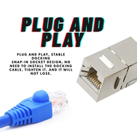 Coupleur RJ45 blindé CAT6-Extension en ligne de prise Keystone en métal pour câble LAN Ethernet, contacts plaqués or