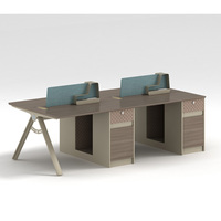 Bureau de travail en bois pour quatre personnes, directement de l'usine, mobilier de bureau moderne pour la maison, montage facile, extensible pour plusieurs personnes
