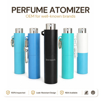 Atomiseur de parfum rechargeable en verre de 10 ml avec boîte, porte-clés torsadé en plastique