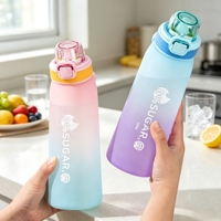 Bouteille d'eau sport parfumée Magic Fruit sans BPA avec bouchon à clapet, à boire directement, anti-fuite, en plastique, pour l'école, la gym, le camping