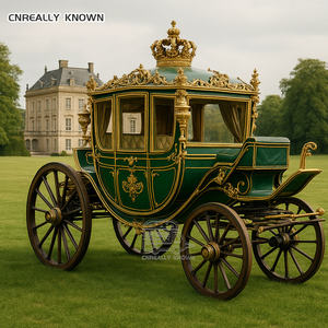 Mural à double rangée, doré, classique, vintage, sculpture royale, calèche tirée par des chevaux - Product Image 6