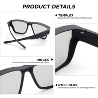 Nouvel Arrivage – Porte-lunettes de soleil surdimensionné carré élégant de haute qualité avec verres foncés pour usage quotidien