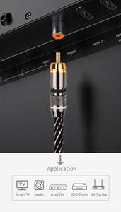Câble audio <span class=keywords><strong>coaxial</strong></span> numérique RCA RASANTEK personnalisé haut de gamme 0,5M 1M 1,5M 2M 5M convertisseur torsadé haut-parleur Hifi OFC - Product Image 6
