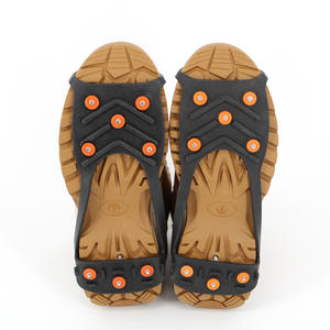 बर्फ की ग्रिप, आउटडोर पर्वतारोहण विरोधी पर्ची जूते कर्षण सफाई रबर स्कीप-विरोधी स्लिप 8 स्टील स्टड - Product Image 5