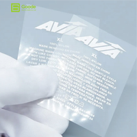 Étiquettes de lavage DTF Goode Precision pour vêtements de détail, autocollants de taille résistants à l'usure pour vêtements et textiles, vente en gros PET
