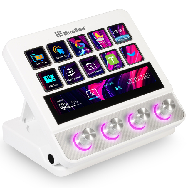 MiraBox N4Pro Stream Deck Plus Pro Programmable Macro Control Panel with LCD Keys RGB Lighting and USB Hub Factory Direct Supply