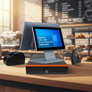 เครื่องชำระเงินระบบ POS แบบ All-in-One ขนาด 15.6 นิ้ว รุ่น <span class=keywords><strong>Win</strong></span> <span class=keywords><strong>10</strong></span> พร้อมเครื่องพิมพ์และเครื่องสแกน สำหรับร้านค้าปลีก - Product Image 1