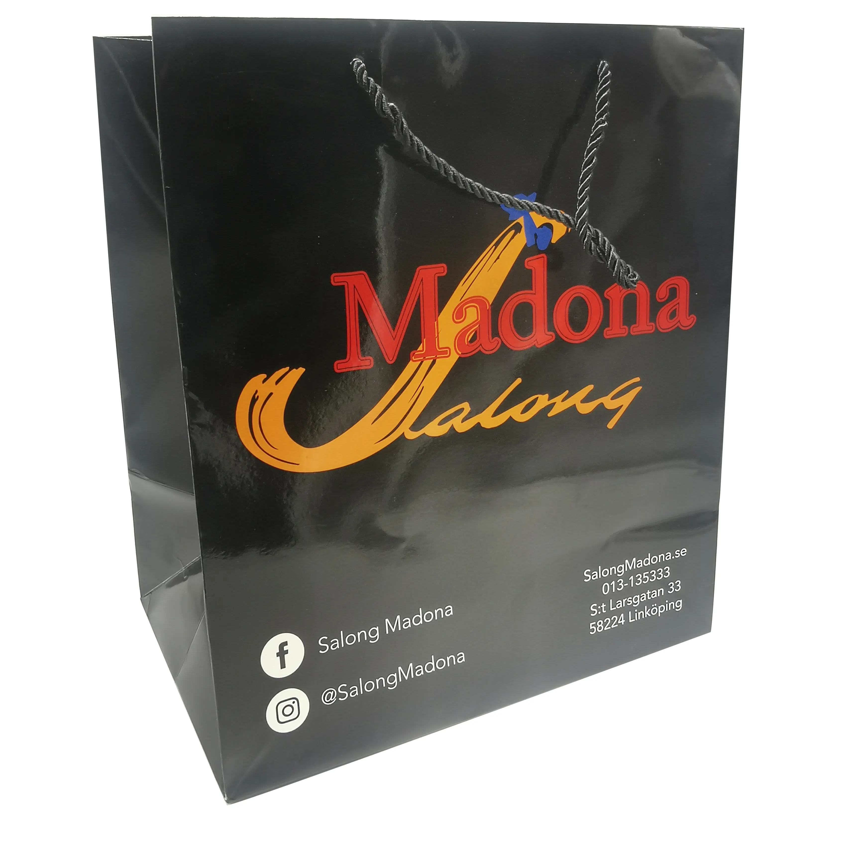 Wholesale custom printed premium luxury deluxe boutique gloss shopping gift paper bag