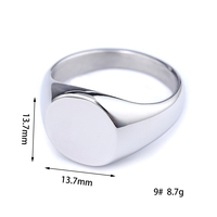 Flacher Ring mit Logogravur, wasserdicht, aus glänzend poliertem Edelstahl, personalisierbar, Geschenk zum Muttertag oder Vatertag