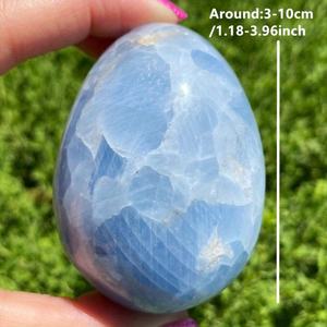 Vente Flash Transfrontalière : Ornement en Pierre d'Œuf de Célestine Naturelle, Pierre Semi-Précieuse Polie et Sculptée, Idéal pour Noël - Product Image 4