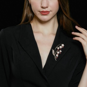 Nouveau costume manteau accessoires Zircon incrusté Corsage en gros muguet broche personnalisation - Product Image 4