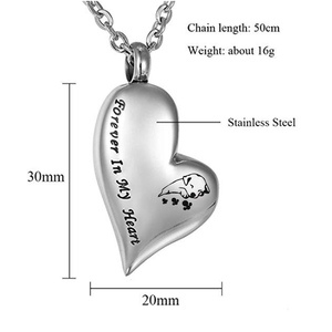 Cuore ricordo gioielli cremazione gioielli ricordo collana urna commemorativa per le ceneri per le donne uomini mio caro cane per sempre nel mio cuore - Product Image 5