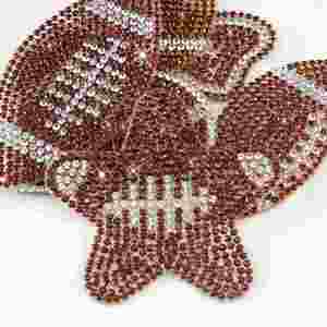 Accessoires DIY en gros : Patchs autocollants thermocollants en strass, motifs baseball, étoile, cœur, nœud - Product Image 3