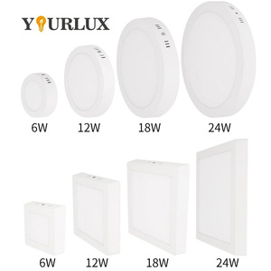 Siêu mỏng 3W 6W 12W 18W 24W vuông tròn Trần bề mặt gắn nhôm <span class=keywords><strong>Led</strong></span> khung bảng điều chỉnh ánh sáng - Product Image 1