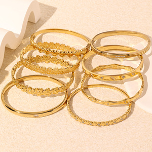 Bracelets en acier inoxydable pour femmes, plaqués or 18 carats, avec zircone cubique, design tendance, dernier cri, sans ternissement, pour cadeaux - Product Image 5