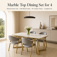 Ensemble Table à Manger Texture Simple Moderne Luxe Léger pour Mobilier de Maison
