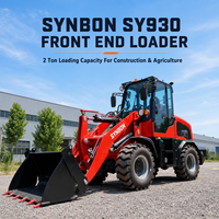 SYNBON Kleiner Landwirtschafts- und Gartenradlader mit Hydraulischer Hebevorrichtung, Diesel-Bodenlader-Maschine