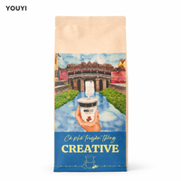 Sachets de café imprimés sur mesure et sacs à huit soudures latérales, emballage souple de taille personnalisée avec impression numérique pour la vente au détail de café