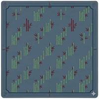Tapis de jeu de mahjong Chinoiserie avec motif singe, pagode, cadre en bambou, papillon, palmier et paysage chinois, antidérapant