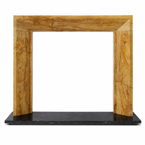 Chimenea Tradicional de Mármol con Tallado Ornamental, Chimenea de Mármol Dorado para Interiores, para Leña, para Comedor - Product Image 2