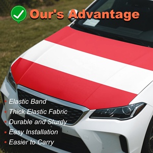 Funda Universal para Capó de Coche con Bandera de Austria 4x5 pies, Personalizada Roja Blanca Roja, Bandera Elástica de Poliéster para Capó de Auto para Deportes - Product Image 5