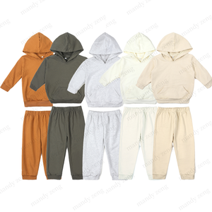 Bán Buôn Mùa Thu Và Mùa Đông Hoodie Set <span class=keywords><strong>Toddler</strong></span> Cậu Bé Và Cô Gái Pháp Terry Trùm Đầu Áo Trẻ Em Bên Ngoài Trang Phục - Product Image 1