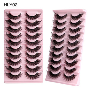 10 paires de faux cils longs naturels 8D en vison synthétique, bande complète, faits à la main, doux, emballage personnalisé, extension de cils, maquillage - Product Image 6