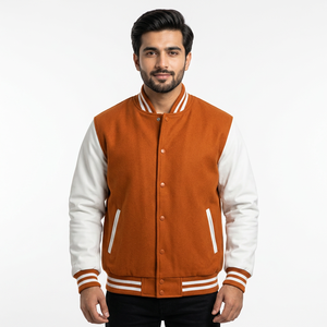 Fabricant OEM, veste varsity de haute qualité pour hommes, manches en cuir brodées, veste de baseball personnalisée, veste letterman - Product Image 1