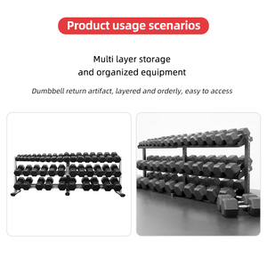 Equipo de Gimnasio, Soporte para Mancuernas de 20 Pares, Soporte de Almacenamiento para Mancuernas de 4 Niveles - Product Image 3