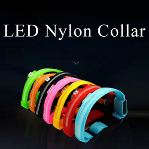 Collar de perro LED electrónico para mascotas Rarewe, recarga de Flash ajustable, collares de nailon reflectantes para mascotas, productos para perros antipérdida nocturna - Product Image 4