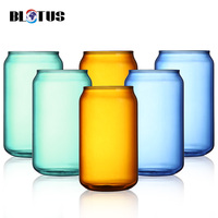 Sublimation 12oz 16oz 20oz bière Soda café tasse boîte en verre avec couvercle en bambou tasse en paille
