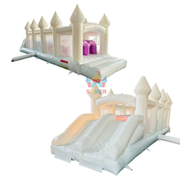 Parcours d'obstacles gonflable commercial SuperCastle pour intérieur/extérieur, toboggan et jeux de saut pour 6 personnes en PVC – Vente en gros