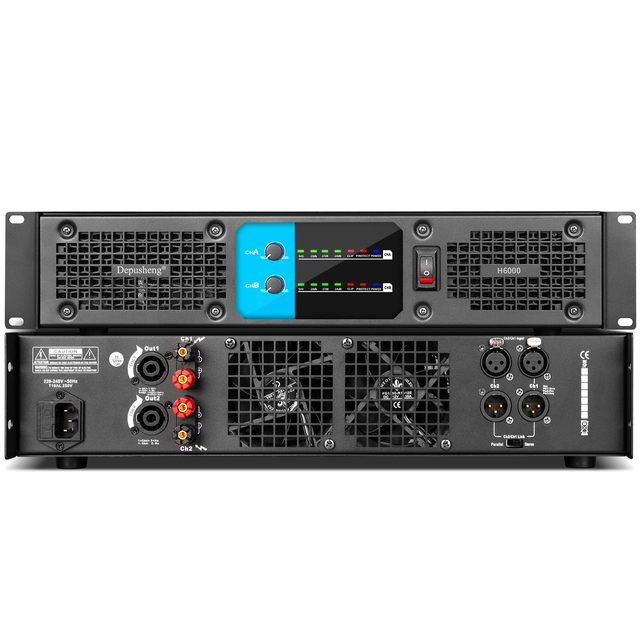 H6000 2 Channels Stage Amplifiers Professional Power 600 Watts Power Amplifier 600W*2