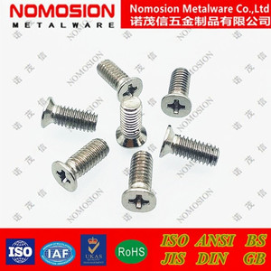 NOMOSION สกรูเกลียวปล่อย M4 10 มม. หัวจมแบบฟิลลิปส์ เมตริก คลาส 4.8 ตัวยึดโลหะแบบโปรไฟล์ต่ำ - Product Image 1