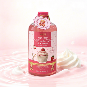 Collection de produits de bain parfumés YASS - Gel douche et bain à la fraise et à la crème OEM/ODM - Product Image 3
