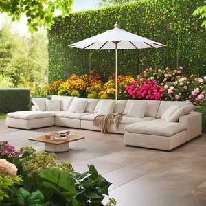 Mediterranean nuovo Design impermeabile in tessuto a forma di U modulare divano a forma di nuvola di mobili componibili per uso domestico Hotel Set appartamento - Product Image 3