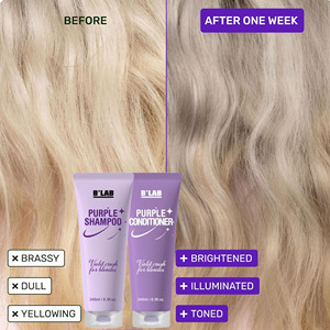 Champú Morado <span class=keywords><strong>de</strong></span> Marca Privada para el Cuidado del Cabello, Tónico Anti-Amarillo que Elimina los Tonos Amarillos para Cabello Gris, Decolorado, Blanco y Rubio - Product Image 6