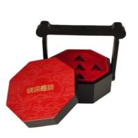 Cesta de Presente Octogonal de Madeira Reciclável Feita à Mão com Gravação a Laser para o Festival do Barco Dragão Zongzi