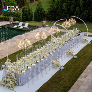 Lámpara de araña LEDA moderna de metal y hierro con forma de semicírculo, en negro/blanco/dorado, colores personalizados para eventos de boda, fiestas en interiores y exteriores - Product Image 4