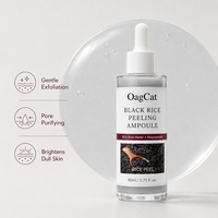 Ampoule Peeling au Ferment de Riz Noir K-Beauty Tendance Marque Blanche pour Peau de Verre, Sérum Visage AHA Niacinamide, Soin Coréen