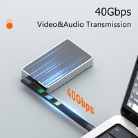 Câble de données USB C mâle à femelle Accord PD Charge rapide 240W 40Gbps FPC Cordon court Type-C 4.0 Port de courbure latérale Câble de charge