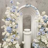 Arreglo Floral Artificial Azul y Blanco para Decoración de Mesa de Boda, Cumpleaños, Pastel, Fondo de Arco