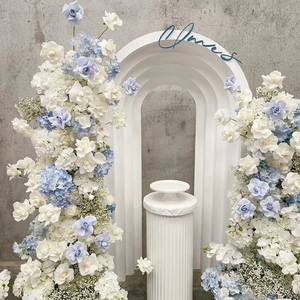 Arreglo Floral Artificial <span class=keywords><strong>Azul</strong></span> y Blanco para Decoración de Mesa de Boda, Cumpleaños, Pastel, Fondo de Arco - Product Image 4