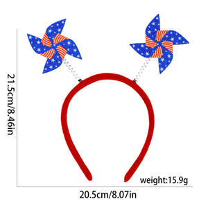 Transfronterizo para Amazon Nueva Bandera de EE. UU. Diadema del Día DE LA Independencia Vestido del Día Nacional Accesorios del Festival Rojo Blanco Azul Sombreros de plástico - Product Image 5